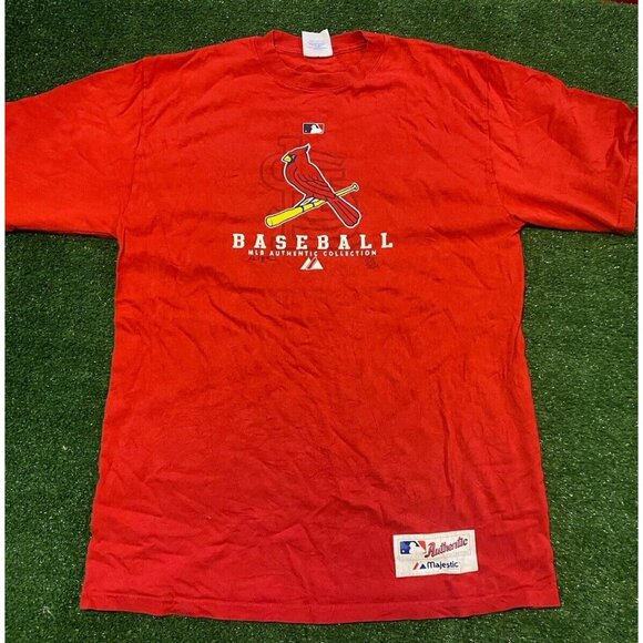 Vintage St Louis Cardinals shirt mens medium Majestic Y2K retro red unisex A1 - Picture 1 of 9